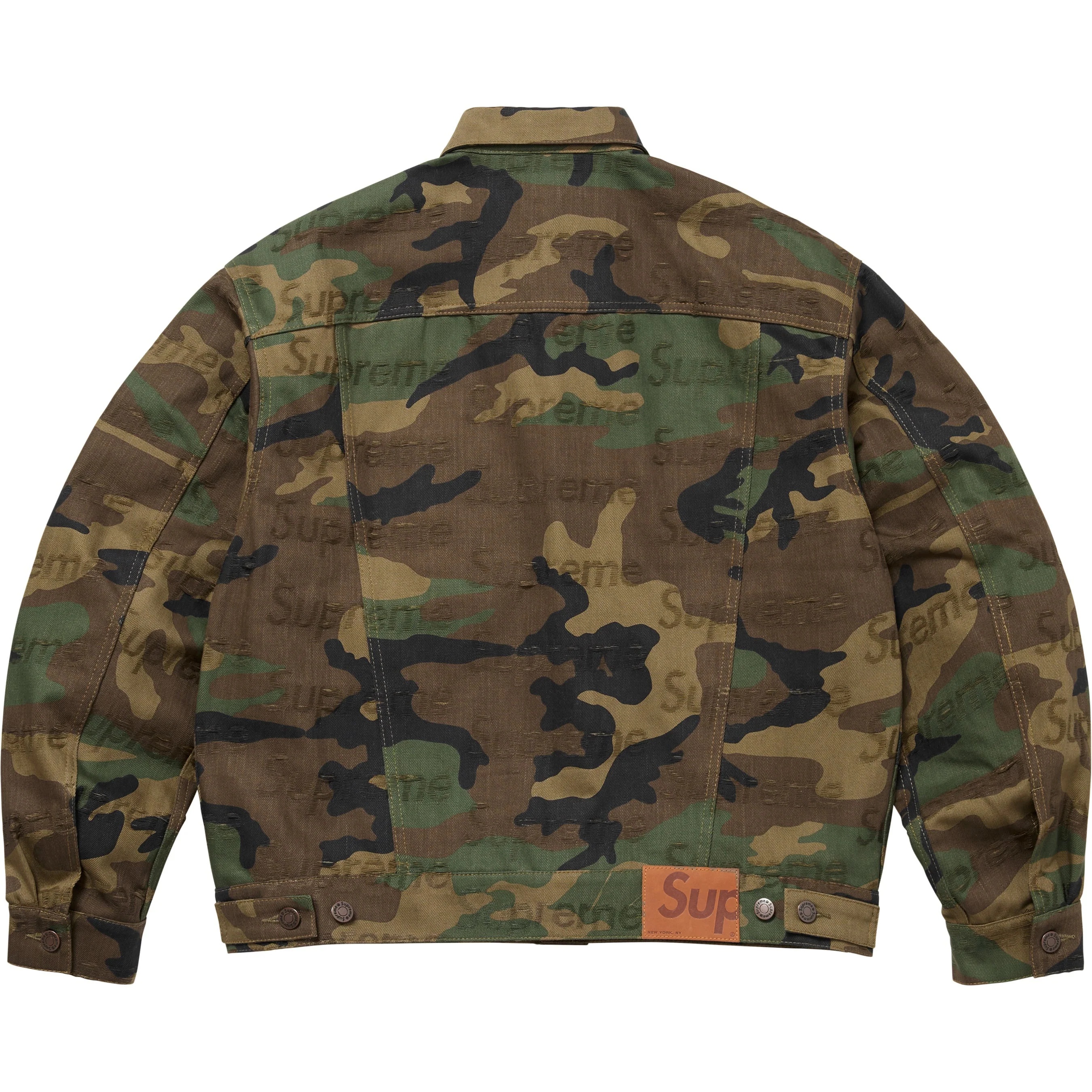 Jacquard Logos Denim Trucker Jacket view 4
